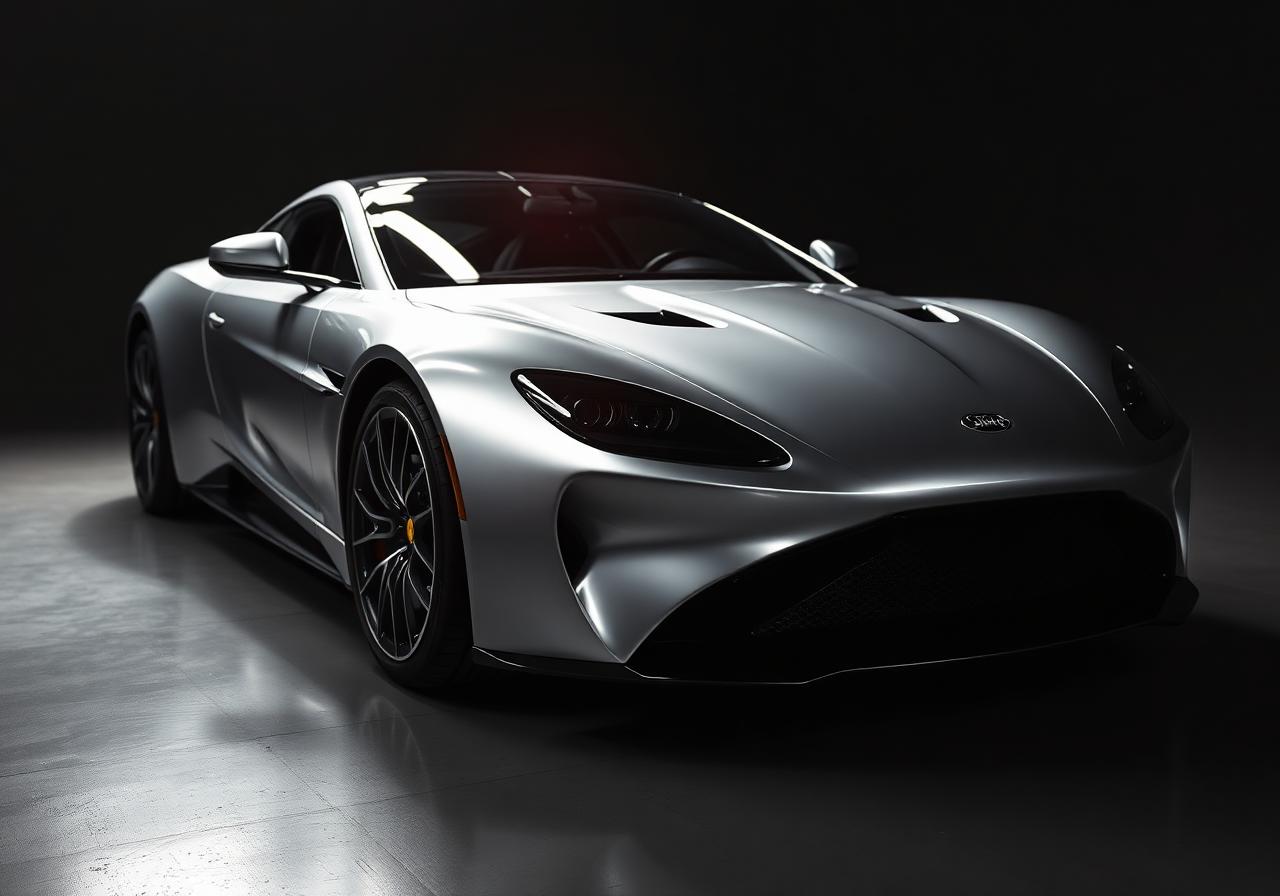 Silver luxury supercar